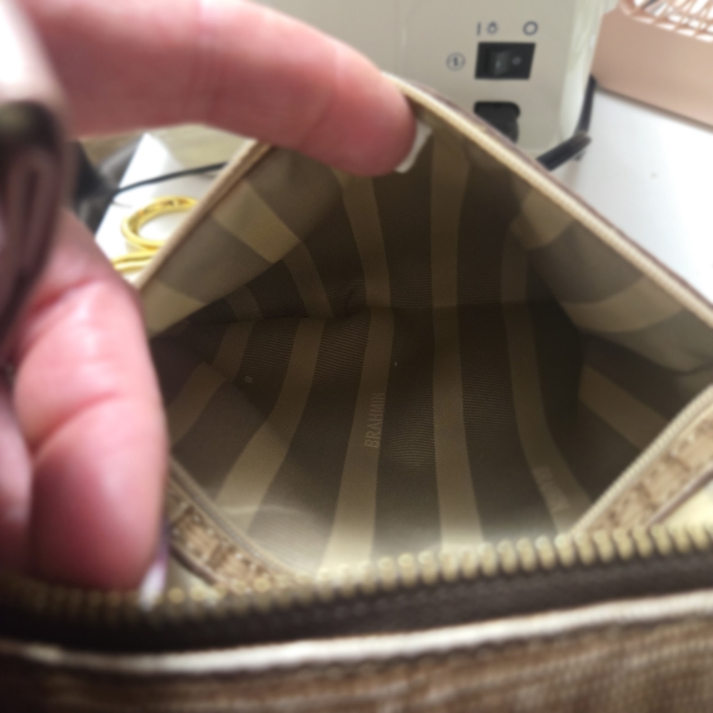 Brahmin Metallic and Dark Brown Tote Bag - Picture 16 of 16